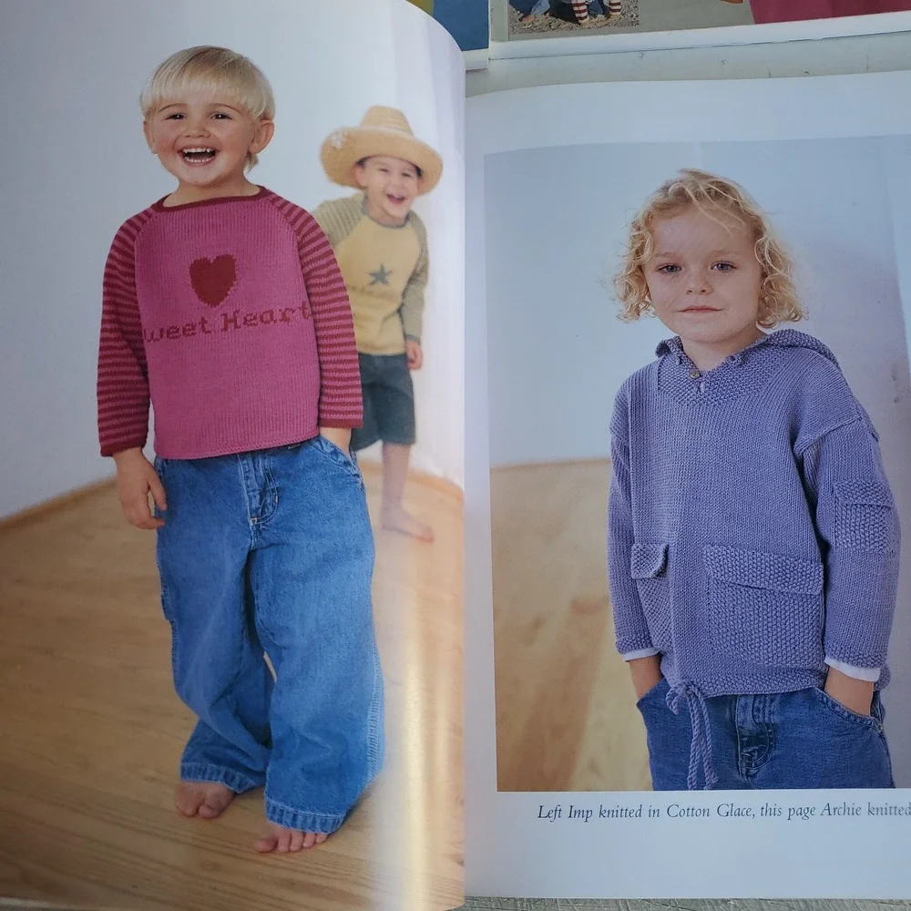 Rowan PIPSQUEAKS 2000 Knit pattern book Newborn VTG Lot of 6 Paintbox Patchwork